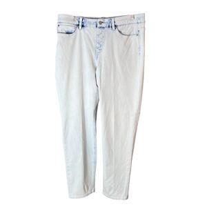Soft Surroundings White Light Wash Blue Stretch Waist Denim Pant Size Large